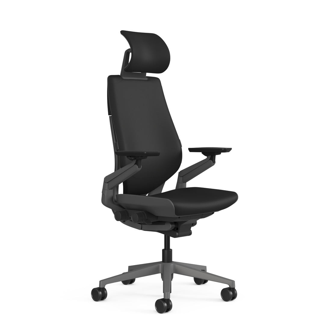 Upholstered Black Montana Leather; Frame Dark