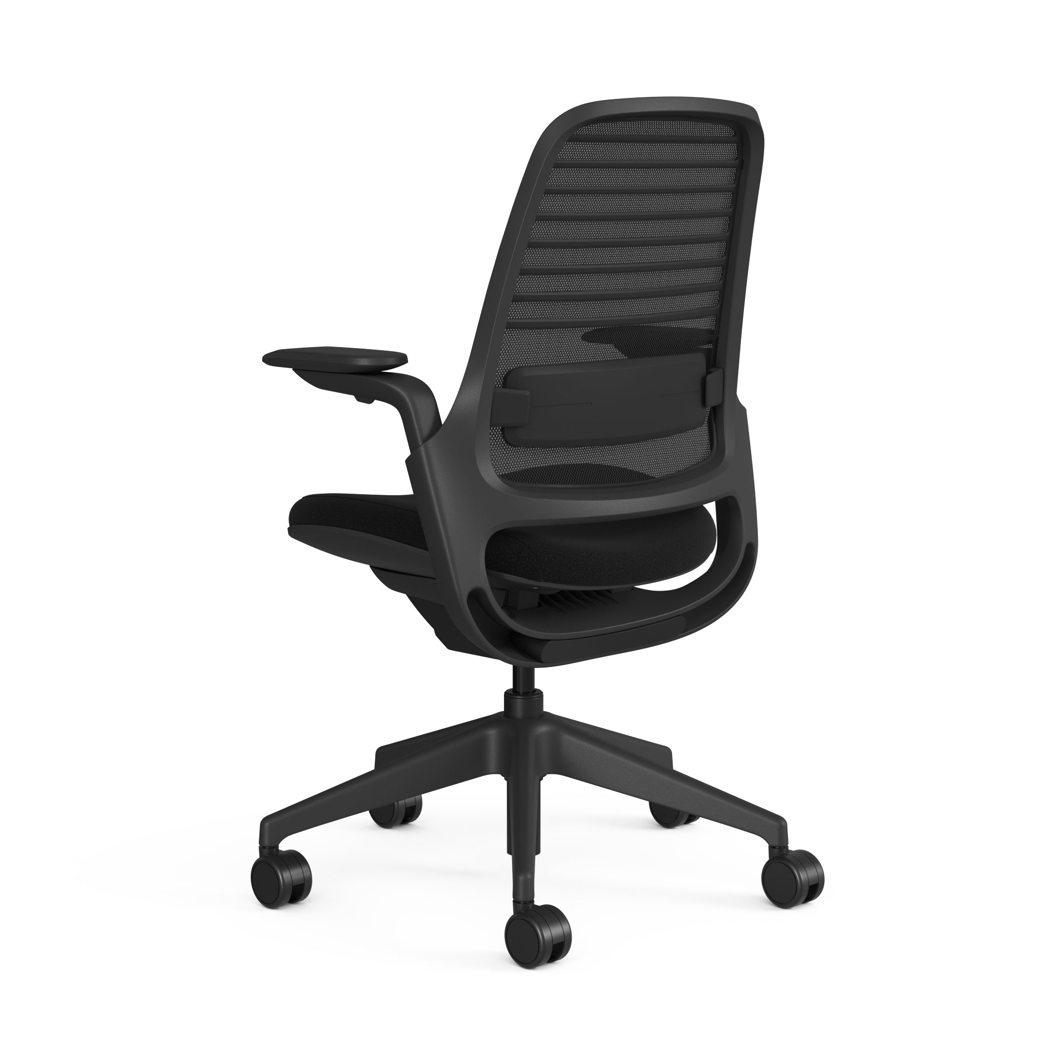 Meshback 3D Microknit Black; Seat fabric Omni-R Ebony; Frame Black