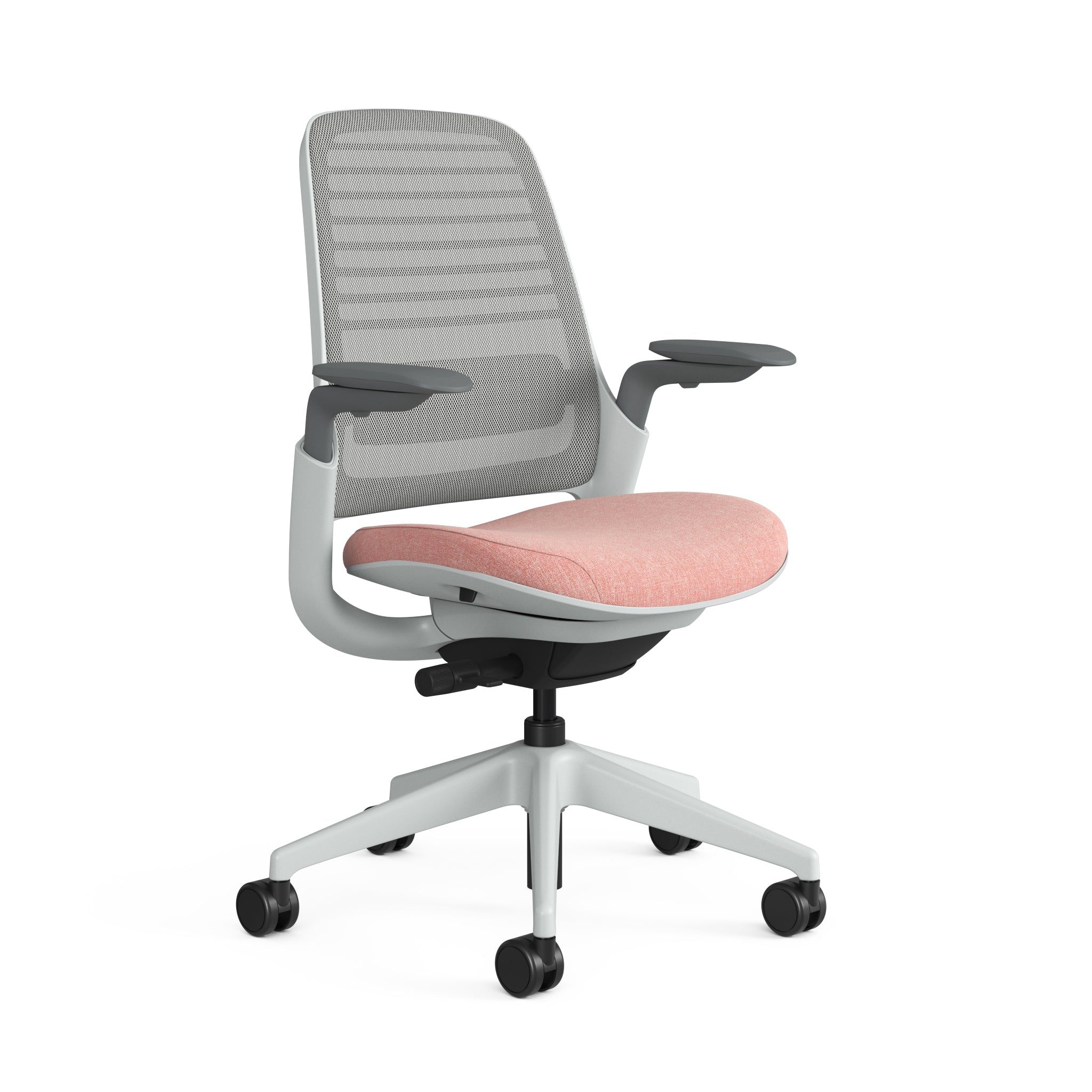 Meshback 3D Microknit Nickel; Seat fabric Otto Coral; Frame Seagull