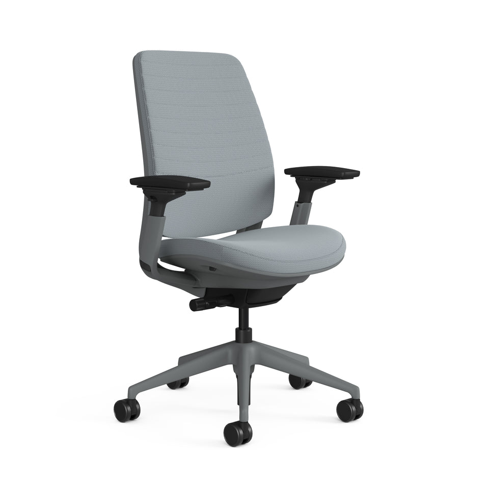 Quilted Back Era Storm Cloud; Adjustable Lumbar; Seat Era Storm Cloud; Frame Sterling Dark