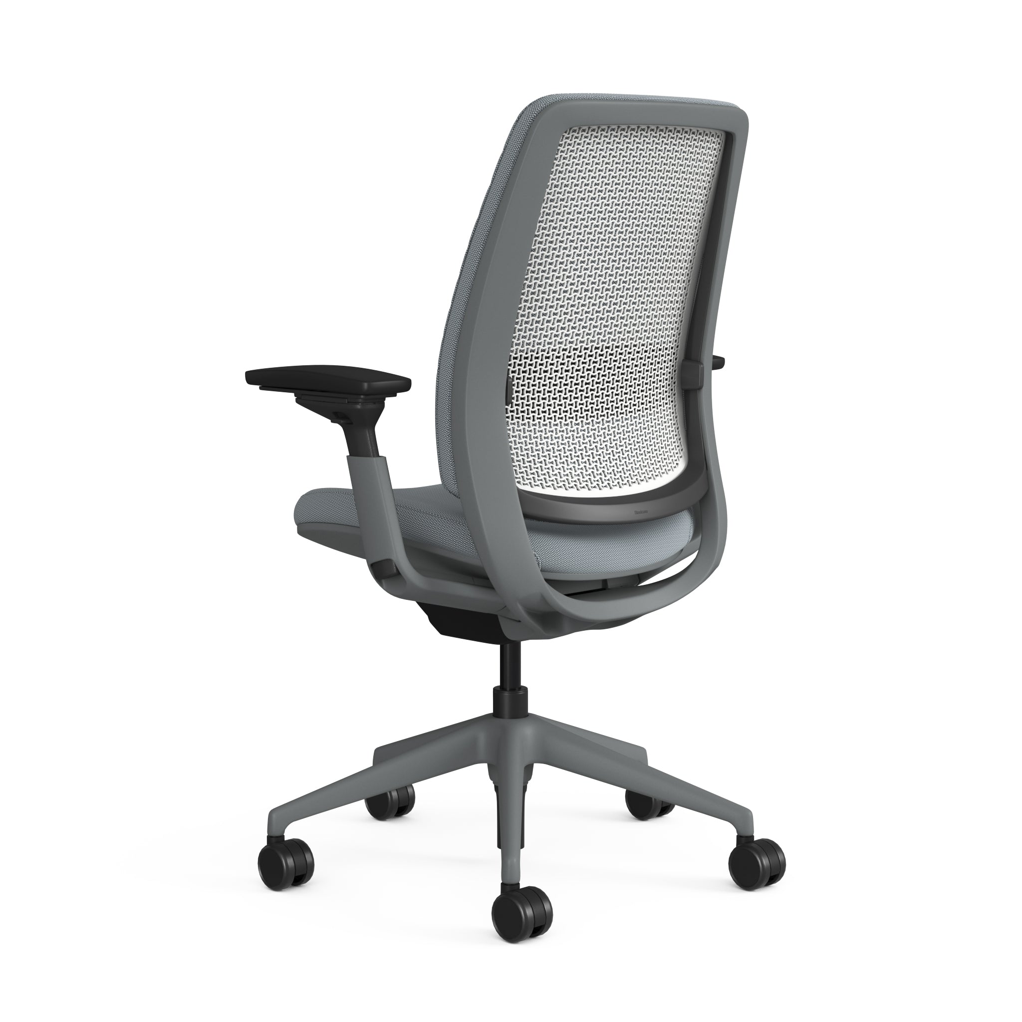 Quilted Back Era Storm Cloud; Adjustable Lumbar; Seat Era Storm Cloud; Frame Sterling Dark