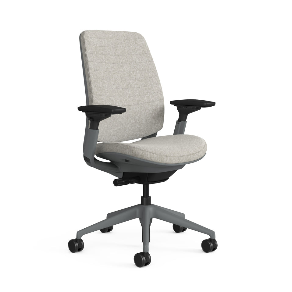 Quilted Back Otto Smoke; Adjustable Lumbar; Seat Otto Smoke; Frame Sterling Dark
