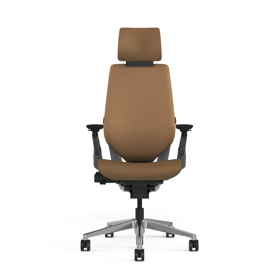Mocha Montana Leather w/Polished Aluminum Base