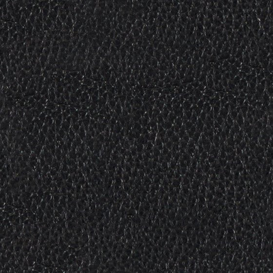 Upholstered black leather back and seat; Black Frame