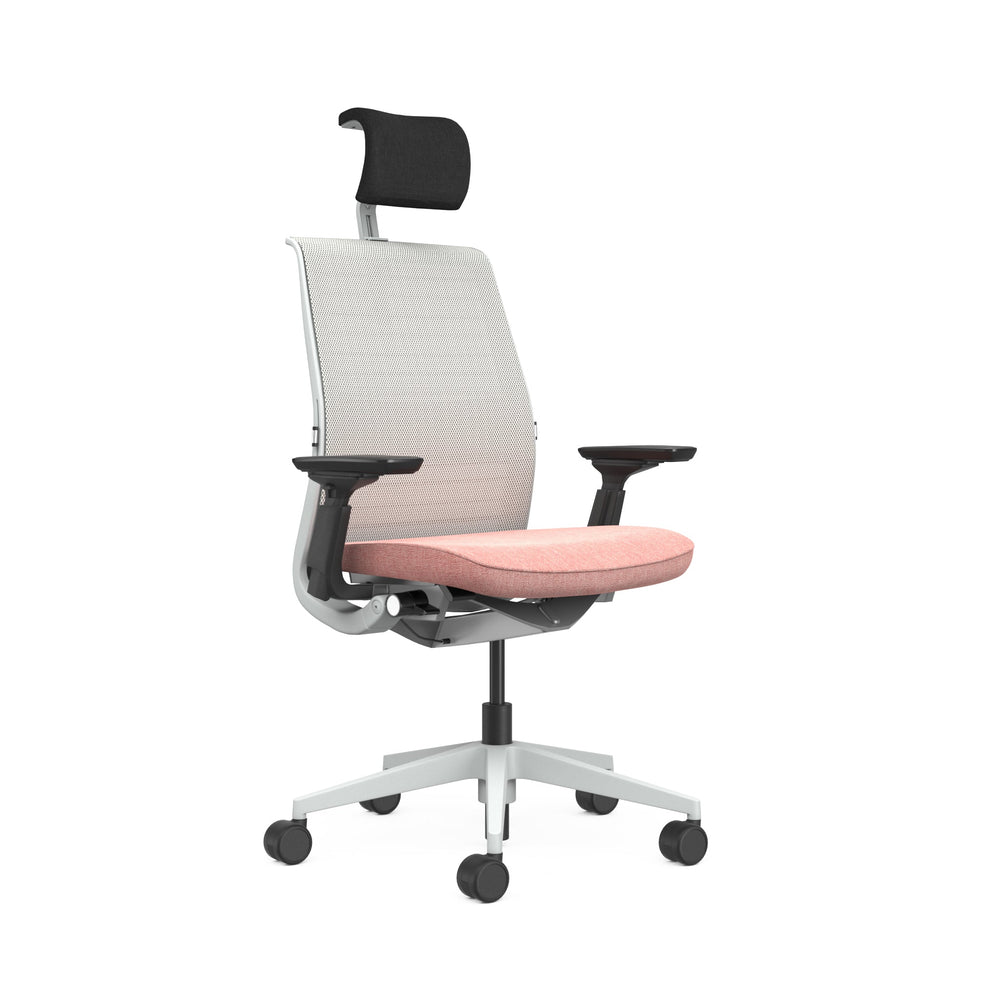 Mesh back 3D Knit Nickel; Seat fabric Otto Coral; Frame Seagull
