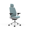 Quilted Back Medley Sky Blue; Adjustable Lumbar; Seat Medley Sky Blue; Frame Seagull
