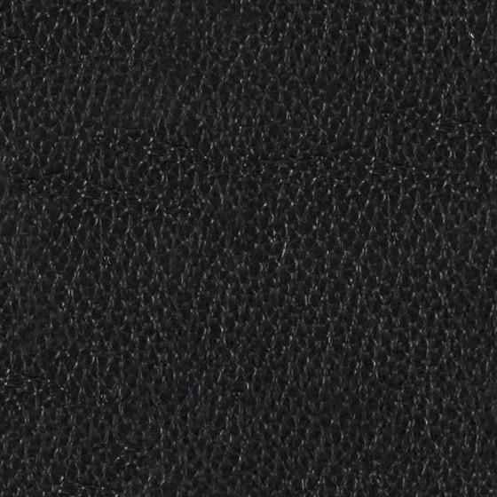 Upholstered black leather back and seat; Black Frame