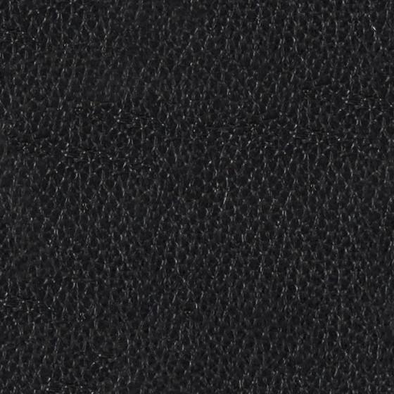 Upholstered black leather back and seat; Black Frame