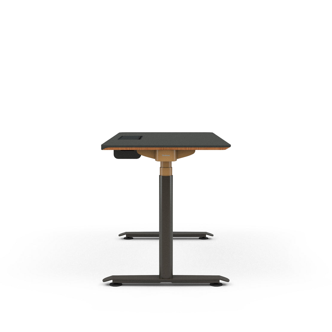 Merle Top with Chamfered Edge; Matte Brass + Night Bronze Base