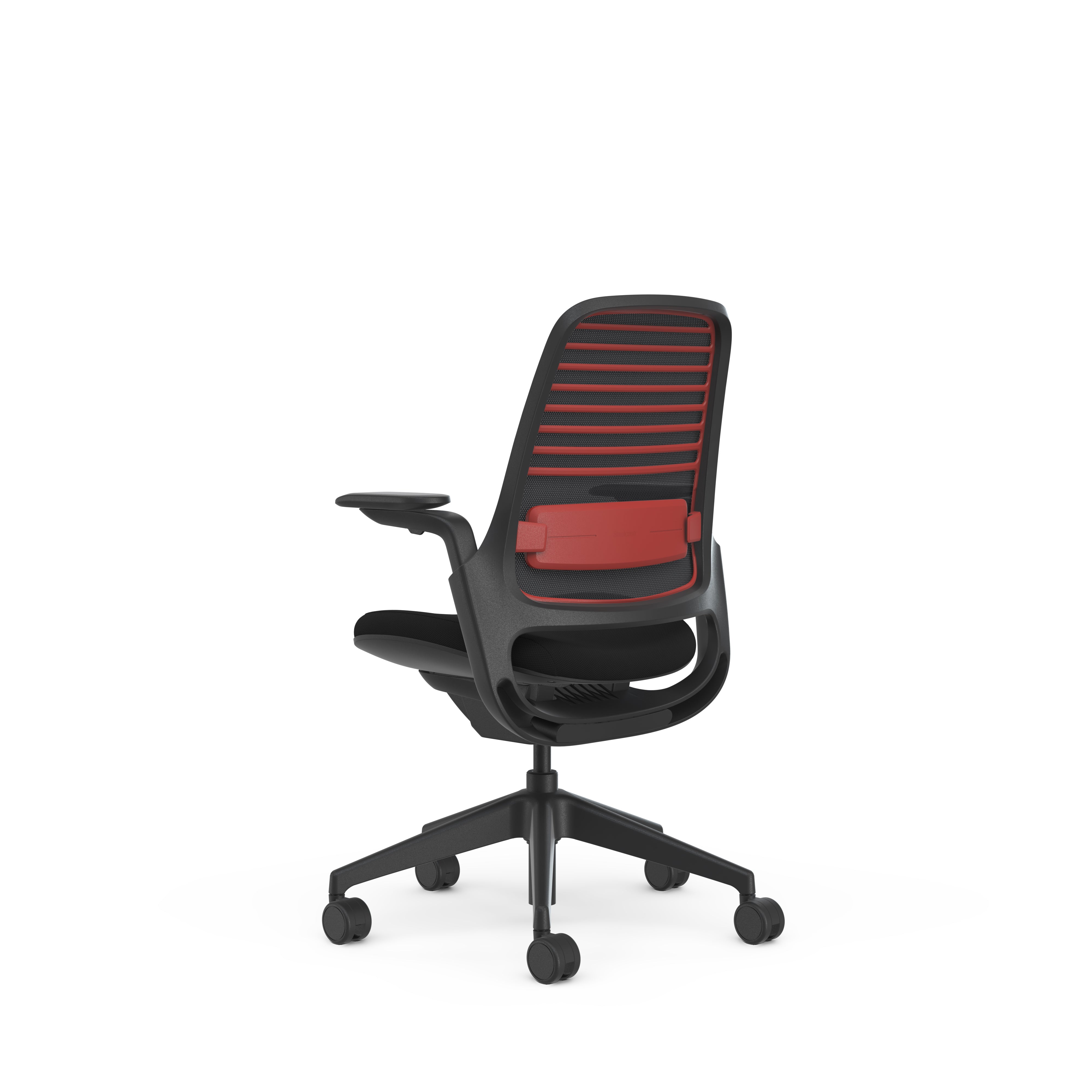 Meshback 3D Microknit Scarlet; Seat Cogent Connect Licorice; Frame Scarlet & Black