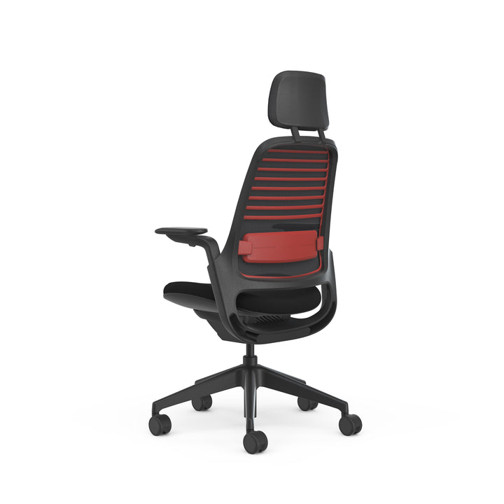 Meshback 3D Microknit Scarlet; Seat Cogent Connect Licorice; Frame Scarlet & Black