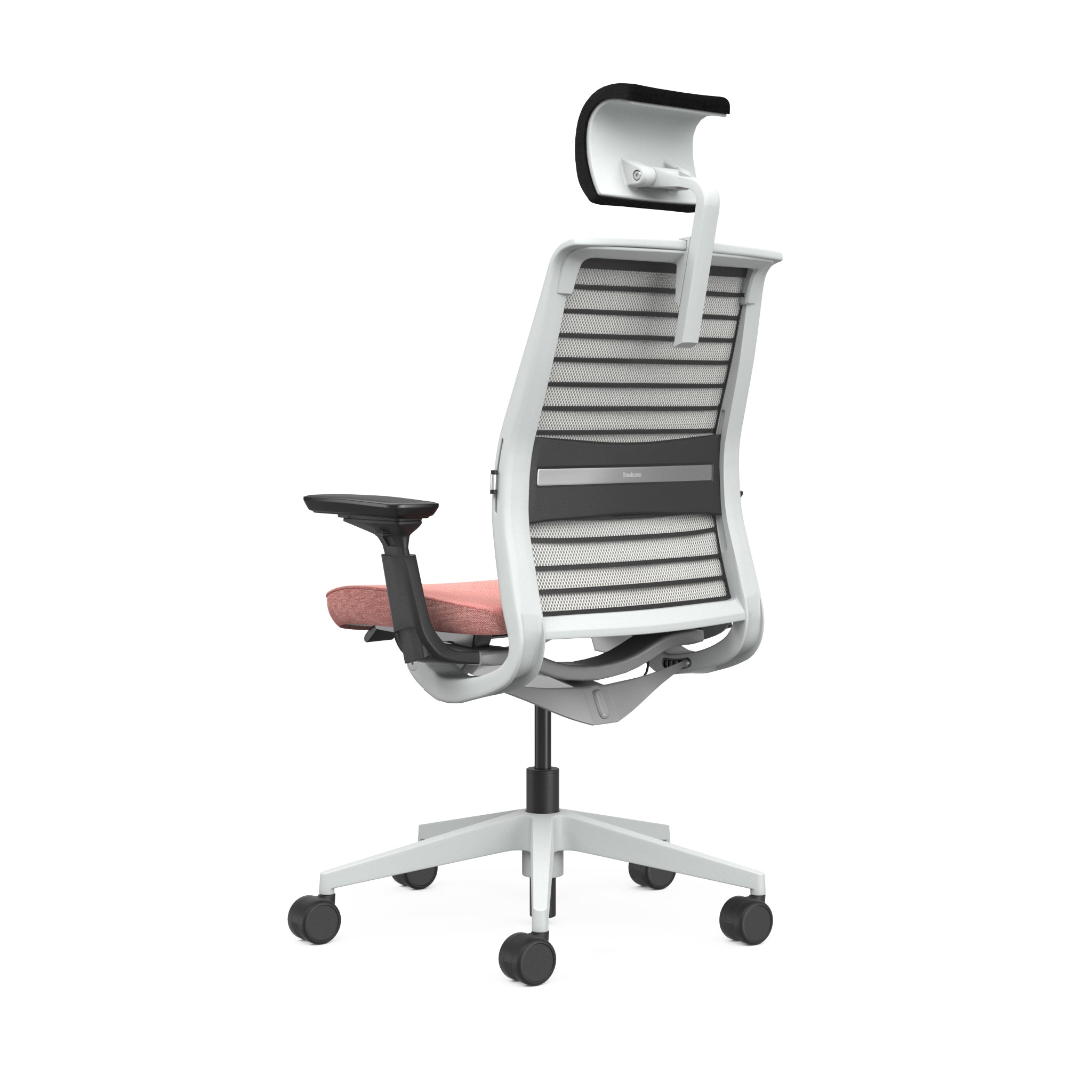 Mesh back 3D Knit Nickel; Seat fabric Otto Coral; Frame Seagull