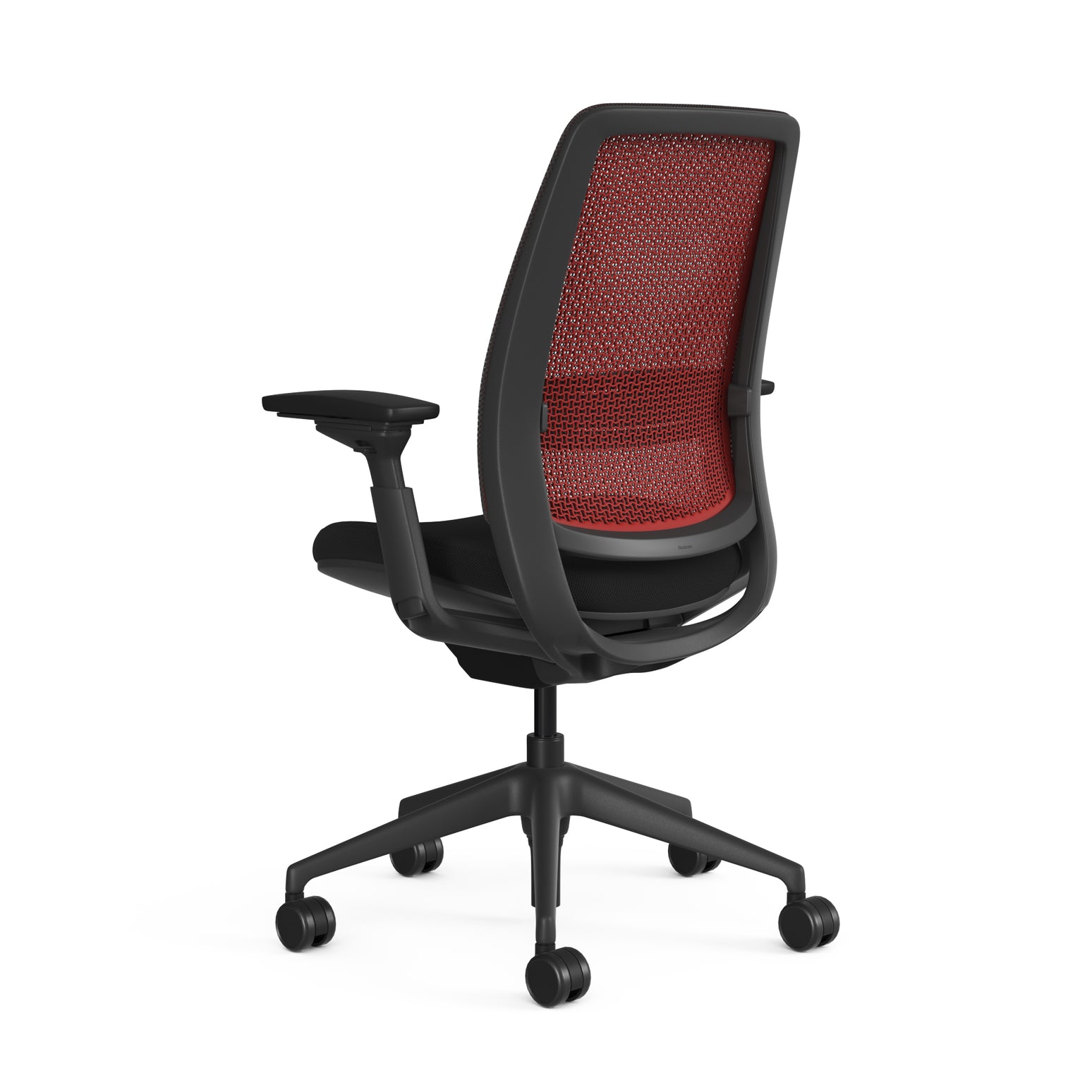 Meshback 3D Microknit Scarlet; Adjustable Lumbar; Seat Cogent Connect Licorice; Frame Black