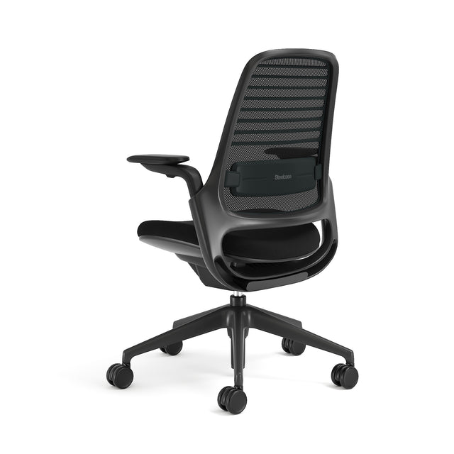 Meshback 3D Microknit Licorice; Seat fabric Cogent Connect Licorice; Frame Black