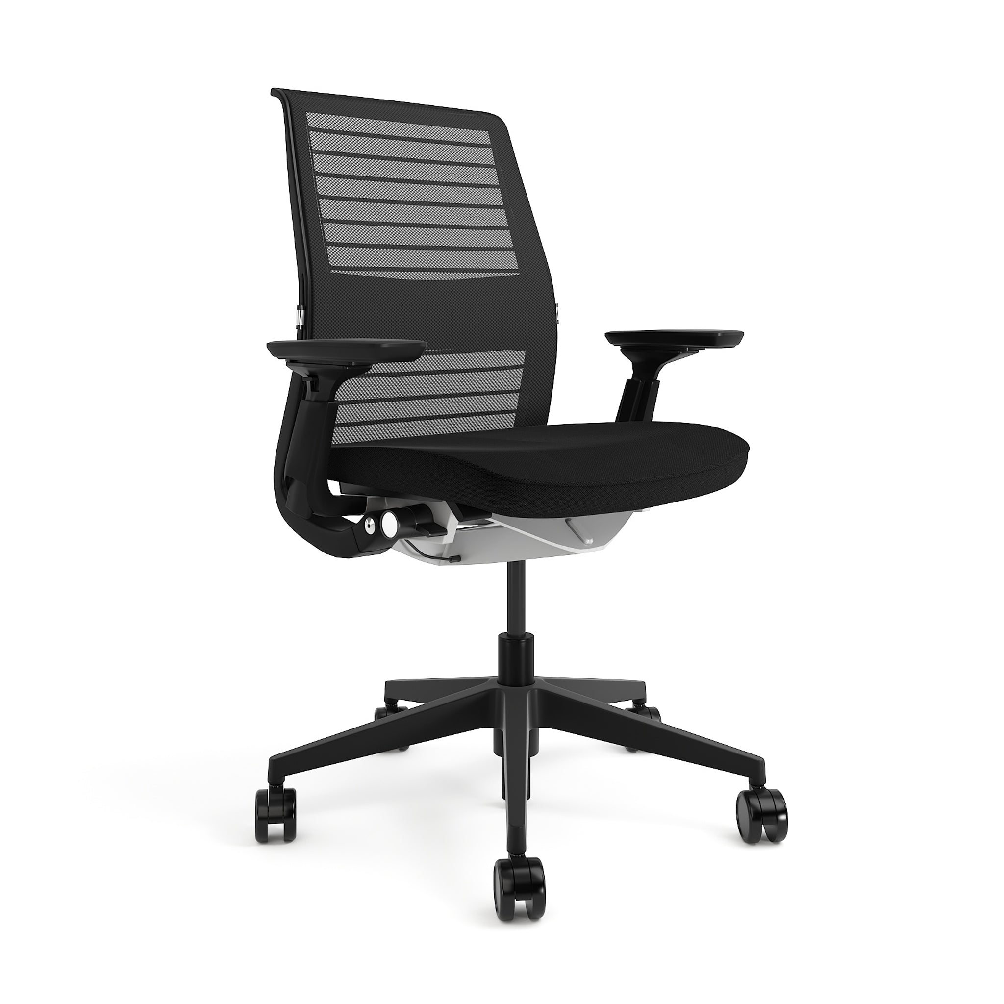 Mesh back 3D Knit Licorice; Seat fabric Cogent Connect Licorice; Black Frame