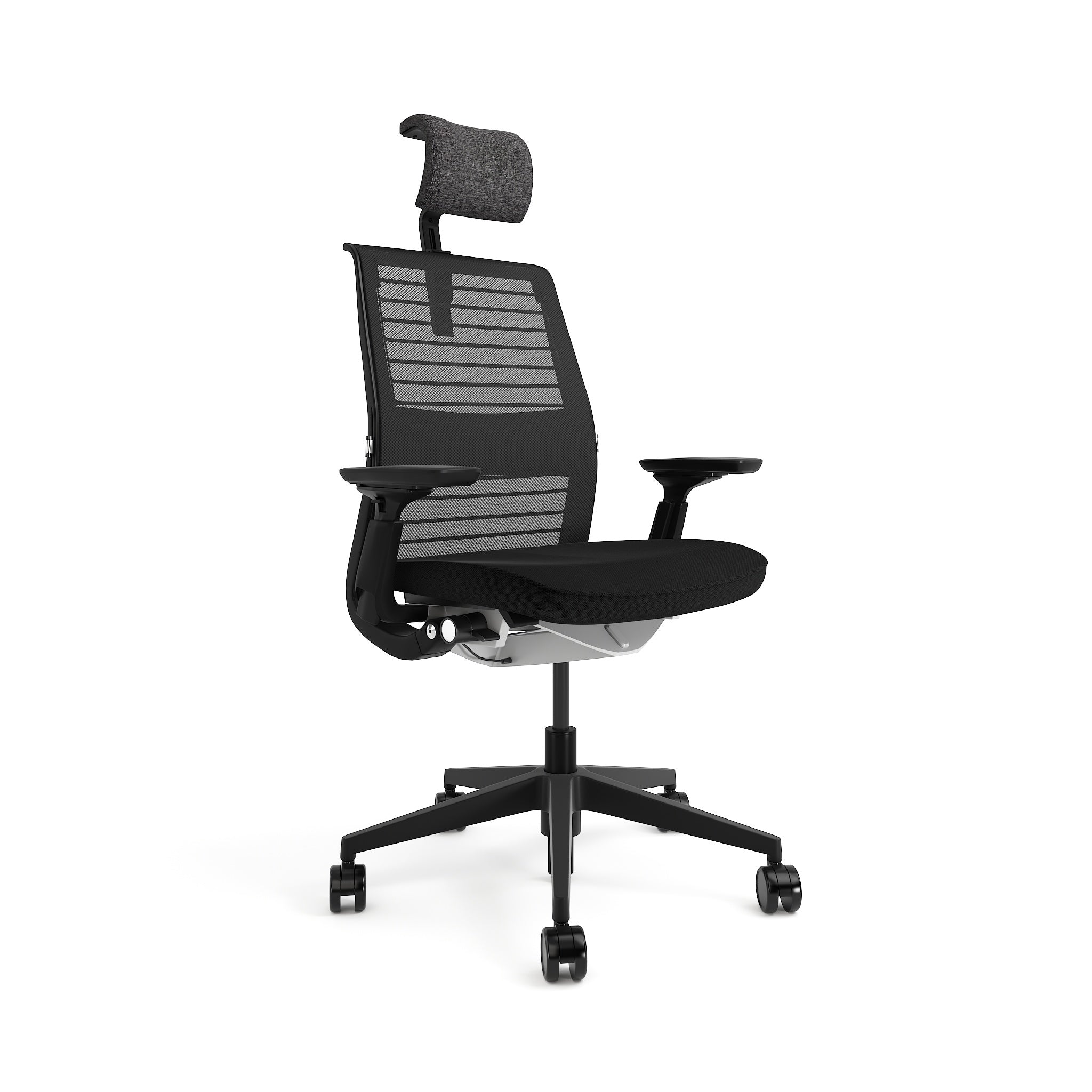 Mesh back 3D Knit Licorice; Seat fabric Cogent Connect Licorice; Black Frame