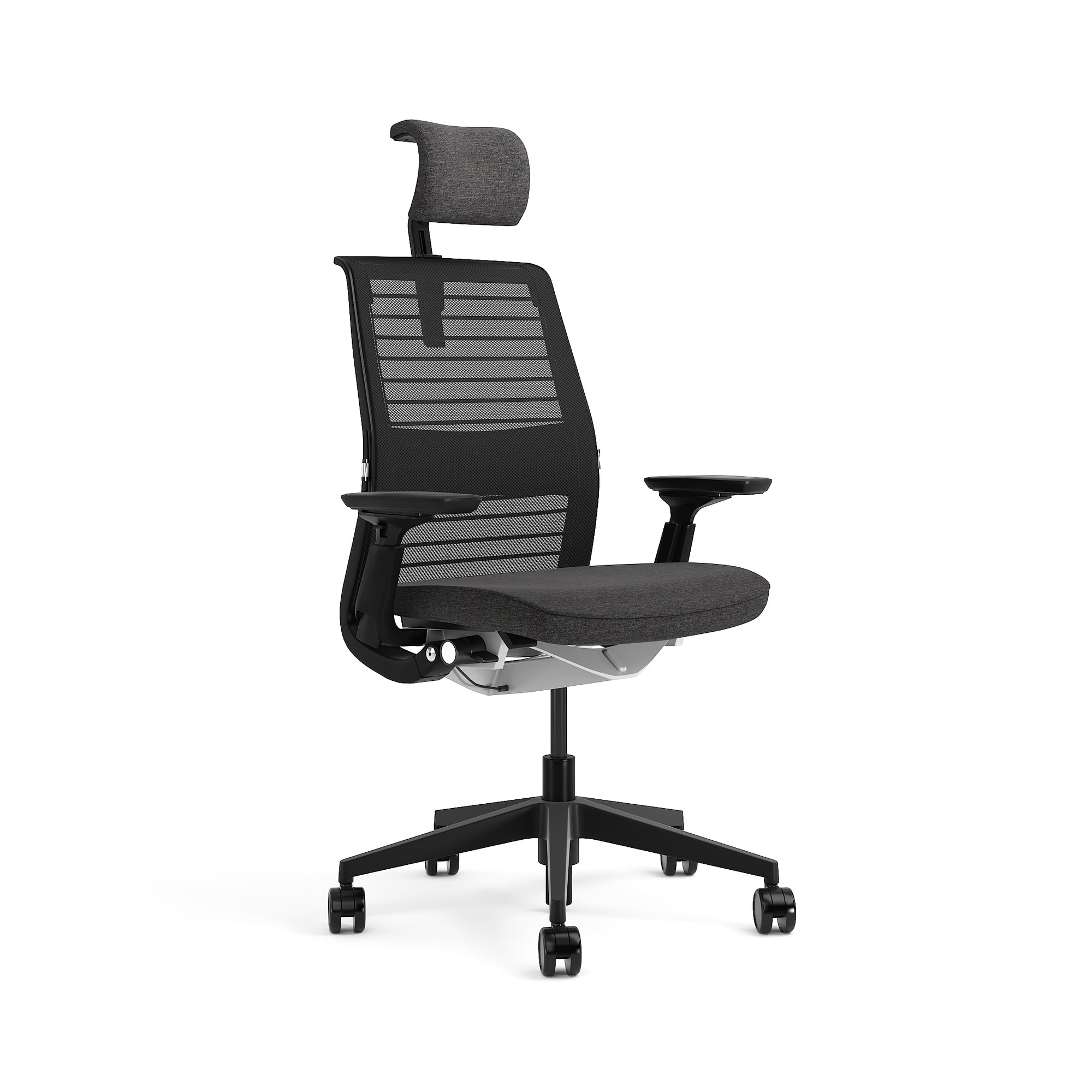 Mesh back 3D Knit Black; Seat fabric Otto Charcoal; Black Frame