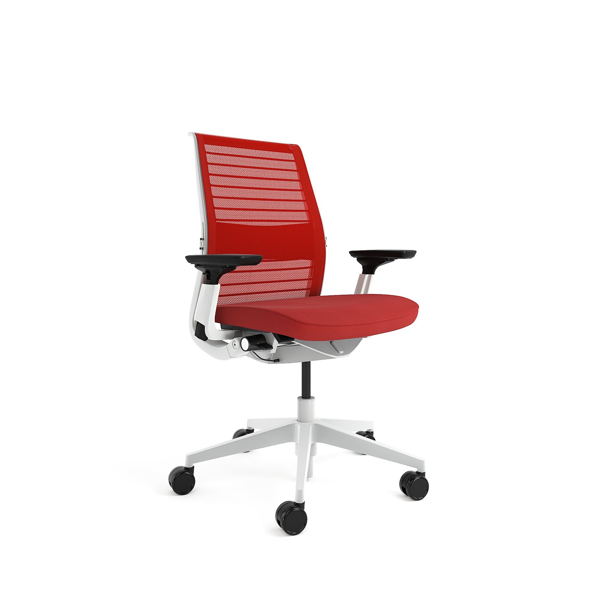 Mesh back 3D Knit Scarlet; Seat fabric Cogent Scarlet; Frame Seagull